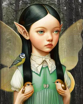 Forest Fairy of Birds - The Fairy Kingdom 8"x10" Art Prints