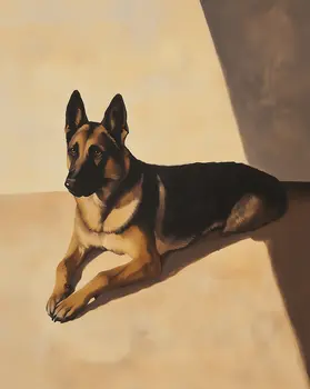 German Shepherd Good Dog - Pet Dog Still Life Wall Art Prints – 8″x10″ Artwork for 11″x14″ Frame