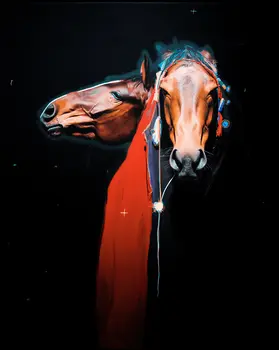 Native American Horse Pair - Southwestern Art Prints 8"x10" Artwork