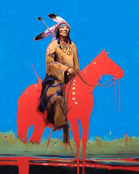 Native American Red Horse 1  - Southwestern Art Prints 8"x10" Artwork