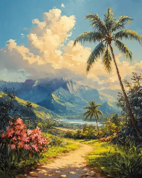Perfect Hawaiian Day - Classic Landscape 8"x8" Art Print