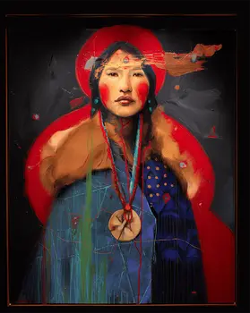 Portrait of Native Woman - Southwestern Art Prints 8"x10" Artwork