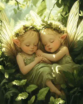 Shhh Baby Fairies Napping - 8"x10" Art Prints
