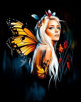 Swedish Fairy at Night - Fairies Worldwide – 8″x10″ Artwork in 12″x14″ Mat