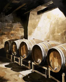 Wine Celler Watercolor - Wine Wall Art Prints – 8″x10″ Artwork for 11″x14″ Frame