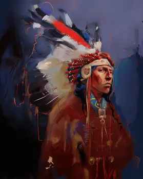 Young Chief - Southwestern Art Prints 8"x10" Artwork for 11"x14" Frame