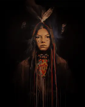 Young Native Woman - Southwestern Art Prints 8"x10" Artwork