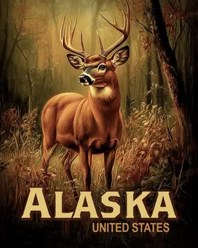 Woodland Buck - Alaska Deer Art Prints – 8″x10″ Artwork for 11″x14″ Frame