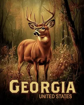 Woodland Buck - Georgia Deer Art Prints – 8″x10″ Artwork for 11″x14″ Frame