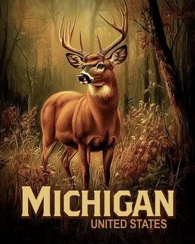 Woodland Buck -Michigan Deer Art Prints – 8″x10″ Artwork for 11″x14″ Frame