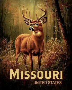 Woodland Buck - Missouri Deer Art Prints – 8″x10″ Artwork for 11″x14″ Frame