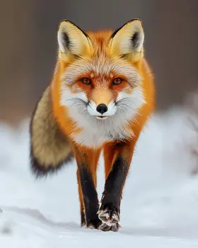 Walking Red Fox - Wildlife Art Prints – 8″x10″ Artwork for 11″x14″ Frame