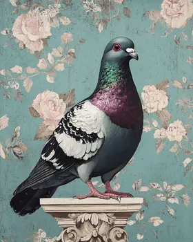 Pigeon Still-Life - Wildlife Art Prints – 8″x10″ Artwork for 11″x14″ Frame