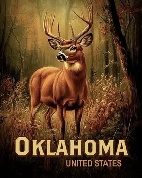 Woodland Buck - Oklahoma Deer Art Prints – 8″x10″ Artwork for 11″x14″ Frame