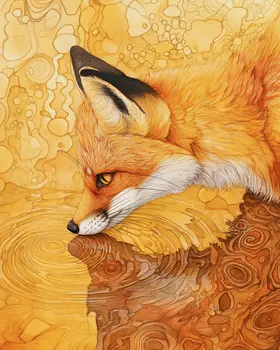 Stylized Red Fox - Wildlife Art Prints – 8″x10″ Artwork for 11″x14″ Frame
