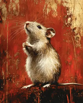 Curious Rat Art - Wildlife Art Prints – 8″x10″ Artwork for 11″x14″ Frame