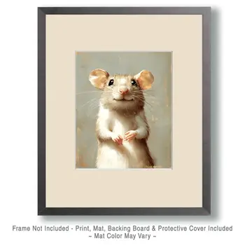 Happy Rat - Wildlife Art Prints – 8″x10″ Artwork for 11″x14″ Frame