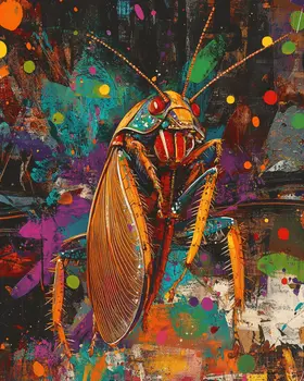 Abstract Cockroach - Wildlife Art Prints – 8″x10″ Artwork for 11″x14″ Frame