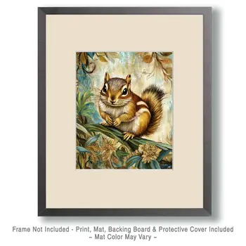 One Cute Chipmunk - Wildlife Art Prints – 8″x10″ Artwork for 11″x14″ Frame