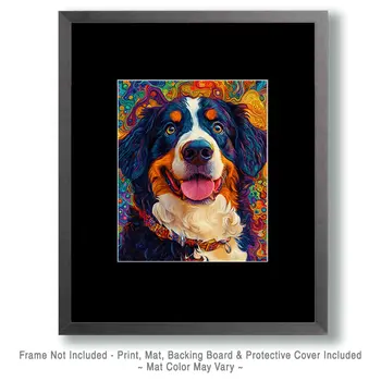 Stylized Bernese Mountain Dog #1 - Pet Modern Art Prints – 8″x10″ Artwork for 11″x14″ Frame