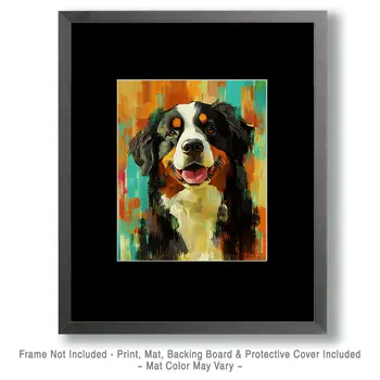 Stylized Bernese Mountain Dog #2 - Pet Modern Art Prints – 8″x10″ Artwork for 11″x14″ Frame