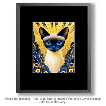 Stylized Siamese Cat #2 - Pet Modern Art Prints – 8″x10″ Artwork for 11″x14″ Frame