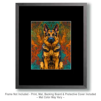 Stylized German Shepherd #3 - Pet Modern Art Prints – 8″x10″ Artwork for 11″x14″ Frame