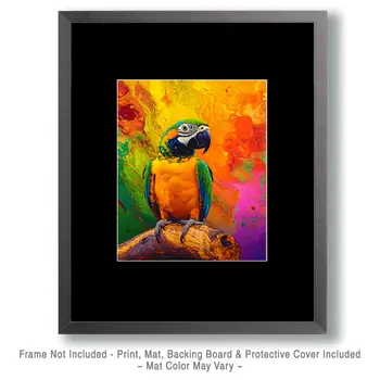Stylized Parrot #2 - Pet Modern Art Prints – 8″x10″ Artwork for 11″x14″ Frame