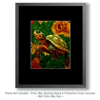 Stylized Turtle #2 - Pet Modern Art Prints – 8″x10″ Artwork for 11″x14″ Frame