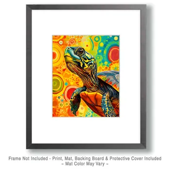 Stylized Turtle #3 - Pet Modern Art Prints – 8″x10″ Artwork for 11″x14″ Frame