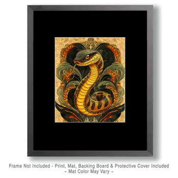 Stylized Snake #4 - Pet Modern Art Prints – 8″x10″ Artwork for 11″x14″ Frame