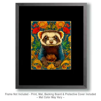 Stylized Ferret #2 - Pet Modern Art Prints – 8″x10″ Artwork for 11″x14″ Frame