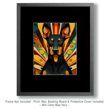 Stylized Doberman Pinscher #2 - Pet Modern Art Prints – 8″x10″ Artwork for 11″x14″ Frame