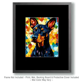 Stylized Doberman Pinscher #3 - Pet Modern Art Prints – 8″x10″ Artwork for 11″x14″ Frame