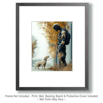 Dog's Best Friend? - AI Robot Art Prints - 8"x10" Artwork