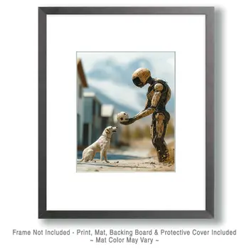Rover, Play? - AI Robot Art Prints - 8"x10" Artwork