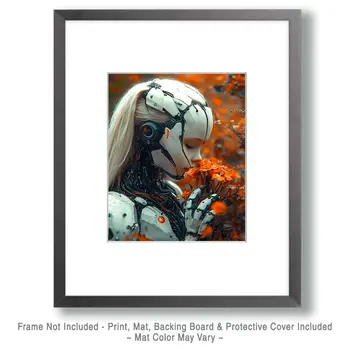 A Human Moment - AI Robot Art Prints - 8"x10" Artwork