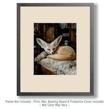 Sleeping Fennec Fox - Animal Still Life Art Prints – 8″x10″ Artwork for 11″x14″ Frame
