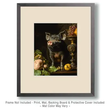 Vietnamese Pot-bellied Pig - Animal Still Life Art Prints – 8″x10″ Artwork for 11″x14″ Frame