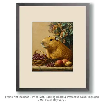 Capybara - Animal Still Life Art Prints – 8″x10″ Artwork for 11″x14″ Frame