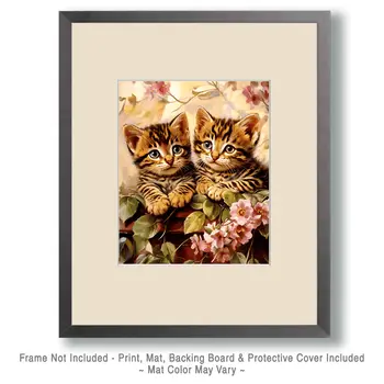 Two Ocelot Kittens - Animal Still Life Art Prints – 8″x10″ Artwork for 11″x14″ Frame