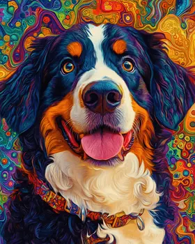 Stylized Bernese Mountain Dog #1 - Pet Modern Art Prints – 8″x10″ Artwork for 11″x14″ Frame