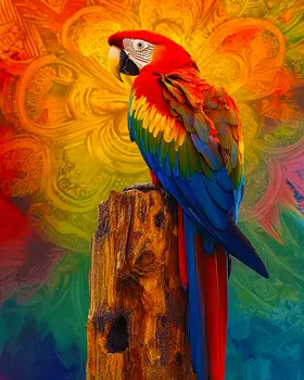 Stylized Parrot #1 - Pet Modern Art Prints – 8″x10″ Artwork for 11″x14″ Frame