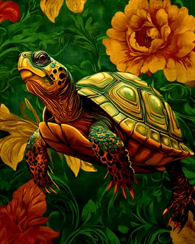 Stylized Turtle #2 - Pet Modern Art Prints – 8″x10″ Artwork for 11″x14″ Frame