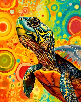 Stylized Turtle #3 - Pet Modern Art Prints – 8″x10″ Artwork for 11″x14″ Frame