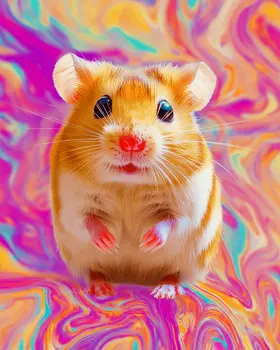 Stylized Hamster #1 - Pet Modern Art Prints – 8″x10″ Artwork for 11″x14″ Frame