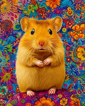 Stylized Hamster #2 - Pet Modern Art Prints – 8″x10″ Artwork for 11″x14″ Frame
