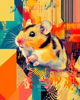 Stylized Hamster #3 - Pet Modern Art Prints – 8″x10″ Artwork for 11″x14″ Frame