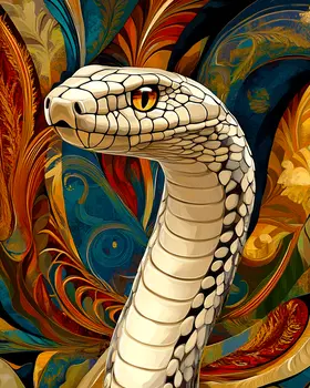 Stylized Snake #1 - Pet Modern Art Prints – 8″x10″ Artwork for 11″x14″ Frame