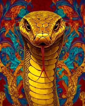 Stylized Snake #2 - Pet Modern Art Prints – 8″x10″ Artwork for 11″x14″ Frame
